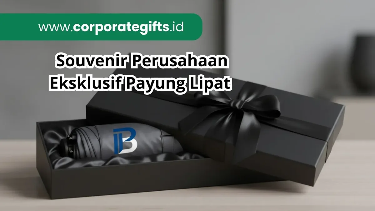 Souvenir payung lipat BNI elegan untuk mitra bisnis dan event | CorporateGifts.ID